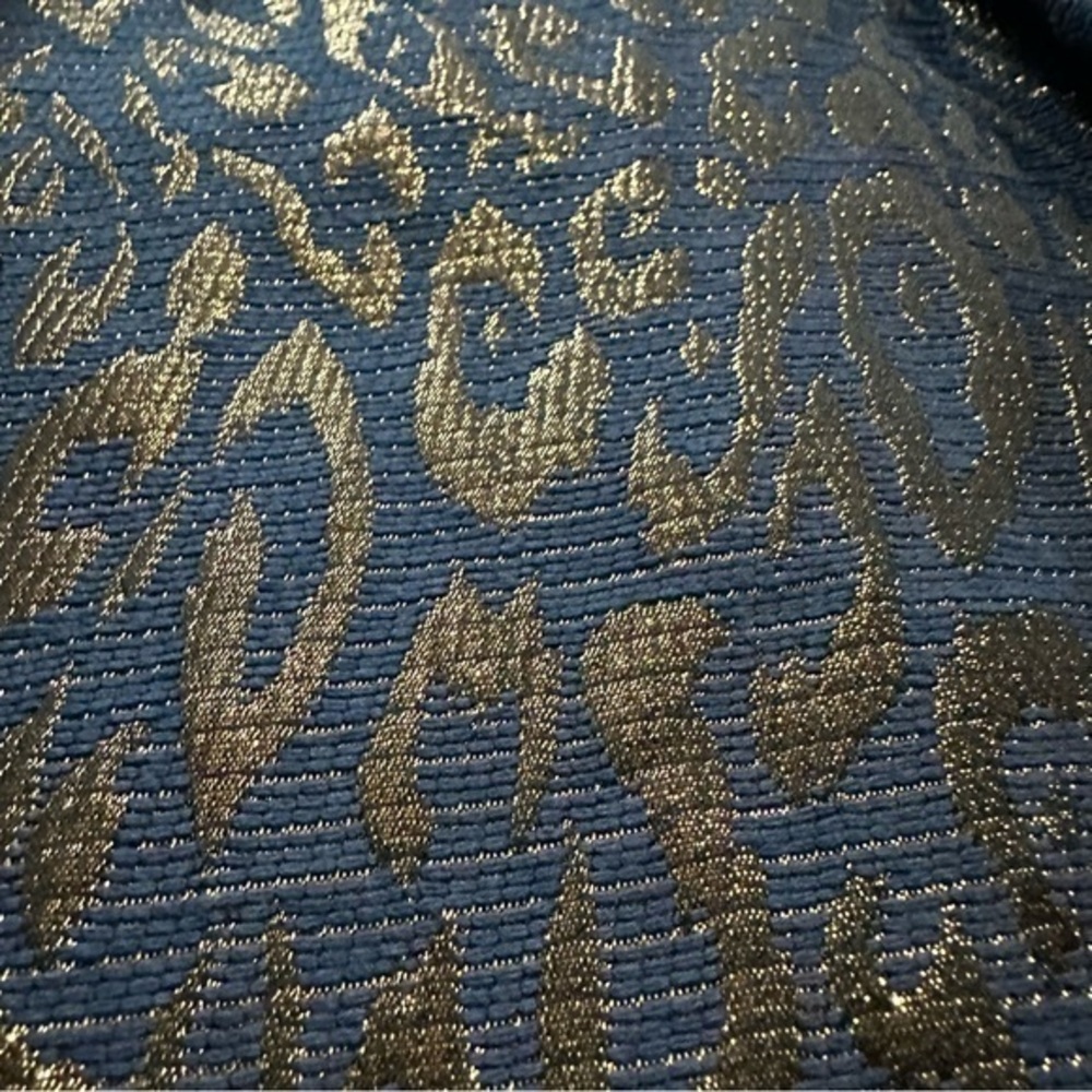 Anne Klein Navy Blue Metallic Shimmer Animal Print Skirt Women’s 8 - Picture 5 of 8